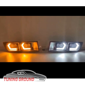 Противотуманные фары LED Lexus GX 470 черные 4 линзы
