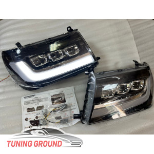 Фары диодные на Land Cruiser 100 2005-2007 год в стиле LC300 V2