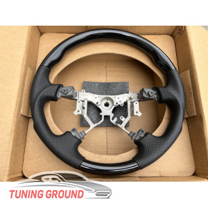 Руль черный лак с перфорацией на Land Cruiser 100 2003-2007/Prado 120 2003-2009