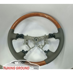Руль серая кожа светлая косточка на Land Cruiser 100 2003-2007/Prado 120 2003-2009
