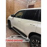 Пороги цвет 070 белый перламутр в стиле Lexus на Prado 150 2008-2022 год